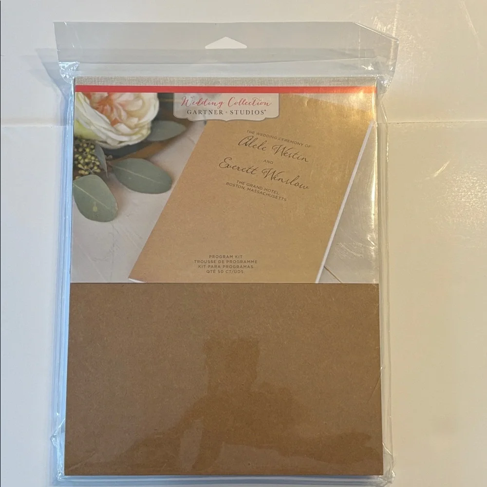 Gartner Studios Wedding Collection Kraft Bifold Program Pack of 50